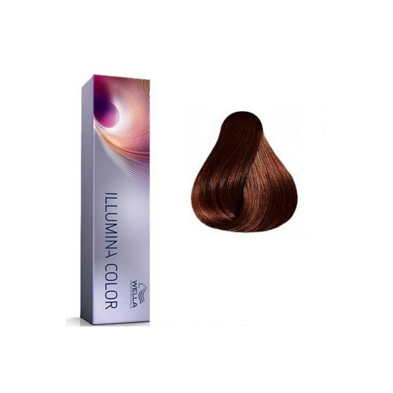 Tinte Illumina Color Wella 5/35 Castaño Claro Dorado Caoba 60ml