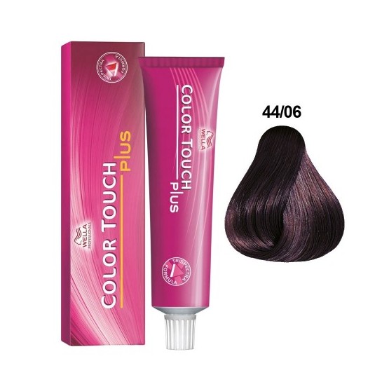 Baño de Color Wella Color Touch Plus 44/06 Castaño Mediano Natural Violeta 60ml