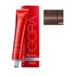 Tinte IGORA ROYAL Metallics 6-28 Rubio Oscuro Humo Rojo 60ml