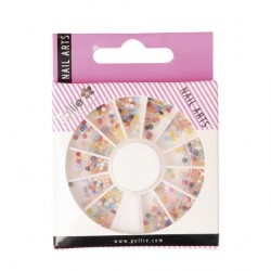 DECORACIÓN STRASS RHINESTONE DE COLORES MINI PARA NAIL ART RUEDA 600 U