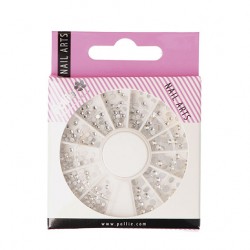 DECORACIÓN  STRASS RHINESTONE PLATA NAIL ART RUEDA DE POLLIÉ 144 U