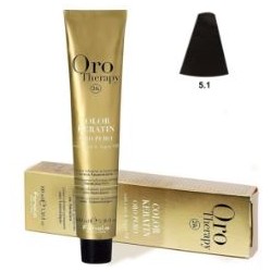 TINTE FANOLA KERATIN ORO THERAPY PURO 5.1 CASTAÑO CLARO CENIZA 100ML