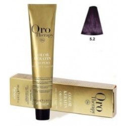 TINTE FANOLA KERATIN ORO THERAPY PURO 5.2 CASTAÑO OSCURO CLARO VIOLETA 100ML