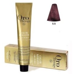 TINTE FANOLA KERATIN ORO THERAPY PURO 5.5 CASTAÑO CLARO CAOBA 100ML