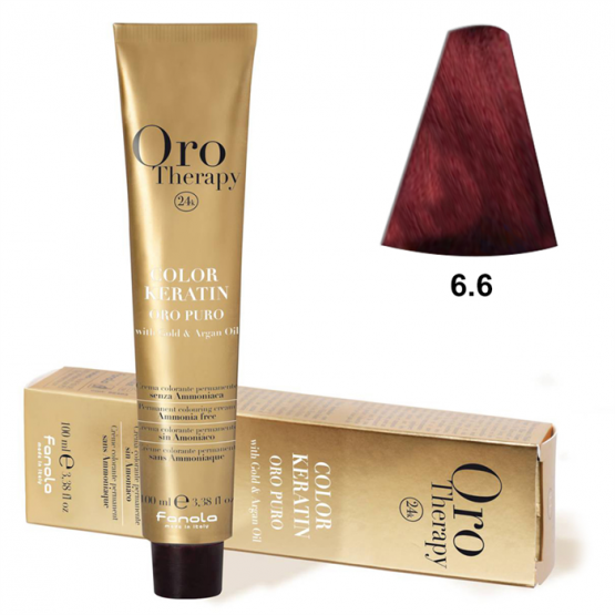 TINTE FANOLA KERATIN ORO THERAPY 6.6 RUBIO OSCURO ROJO