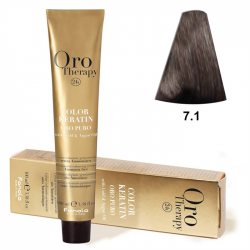 TINTE FANOLA KERATIN ORO THERAPY 7.1 RUBIO CENIZA 100ML