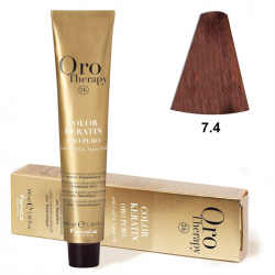 TINTE FANOLA KERATIN ORO THERAPY 7.4 RUBIO COBRE 100ML