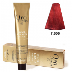 TINTE FANOLA KERATIN ORO THERAPY 7.606 RUBIO ROJO CALIDO 100ML