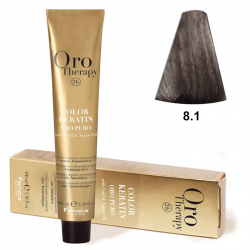 TINTE FANOLA KERATIN ORO THERAPY 8.1 RUBIO CLARO CENIZA 100ML