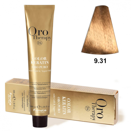 TINTE FANOLA KERATIN ORO THERAPY 9.31 RUBIO MUY CLARO ARENA 100ML