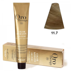 TINTE FANOLA KERATIN ORO THERAPY 11.7 SUPER RUBIO PLATINO IRISADO 100ML